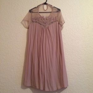 Soft Pink Lacy Plus Size Dress